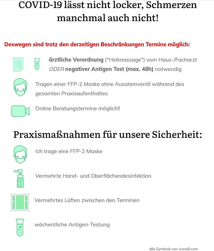 Covid-19 Maßnahmen Schmerztherapeut Wien Corona Maßnahmen Manuelle Schmerztherapie